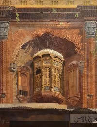 S. M. Fawad, Bansi Mandir, Anarkali, Lahore, 40 x 52 Inch, Oil on Canvas, Realistic Painting, AC-SMF-229